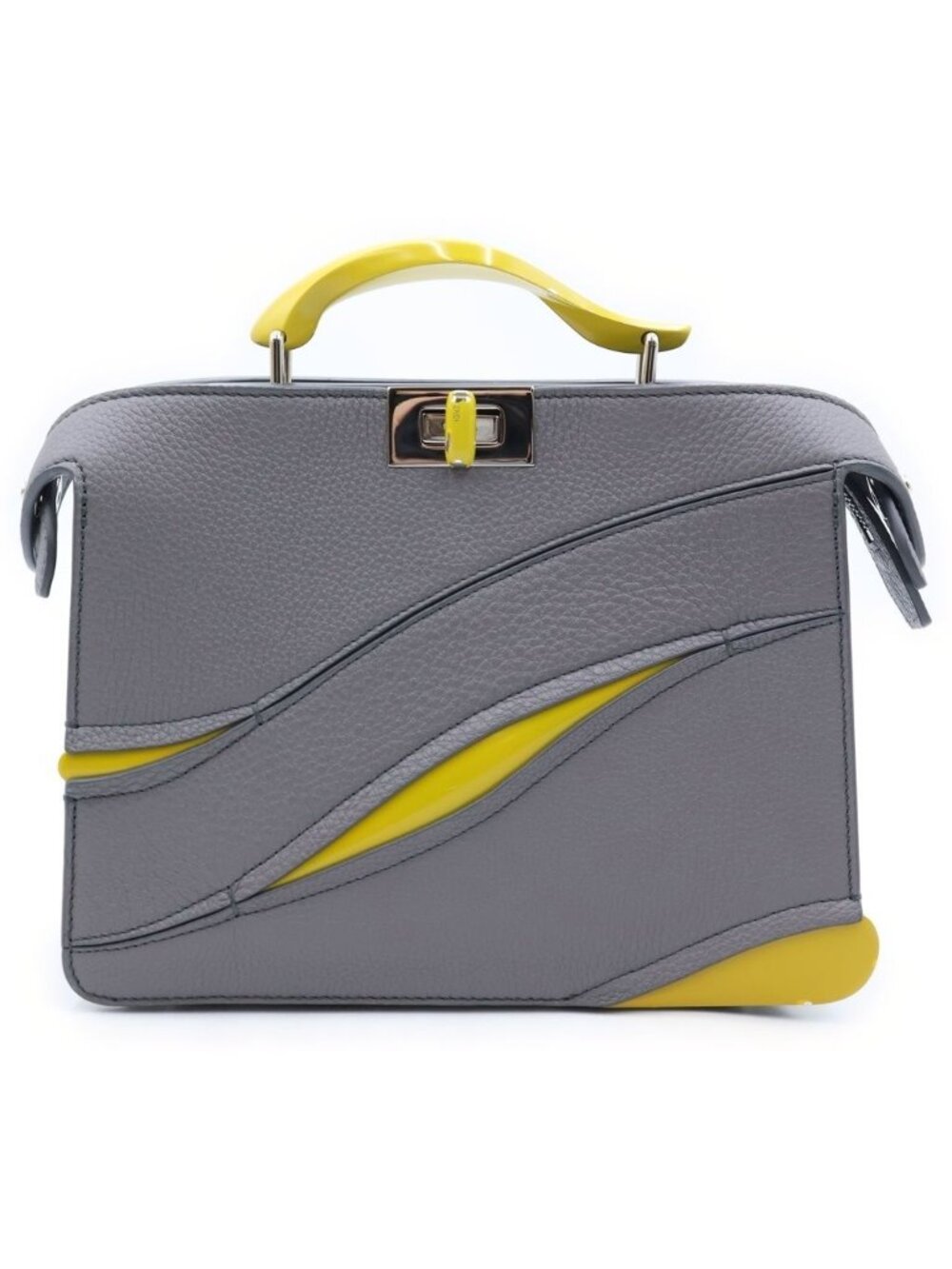 Fendi Mad Architects Peekaboo ISeeU Small Shoulder Bag Calfskin Gray